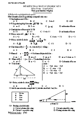 Đề thi học kì I Toán 9 - Đề 4